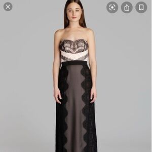 Ted Baker | Hanya Strapless Black Blush Lace Gown | Size US 6